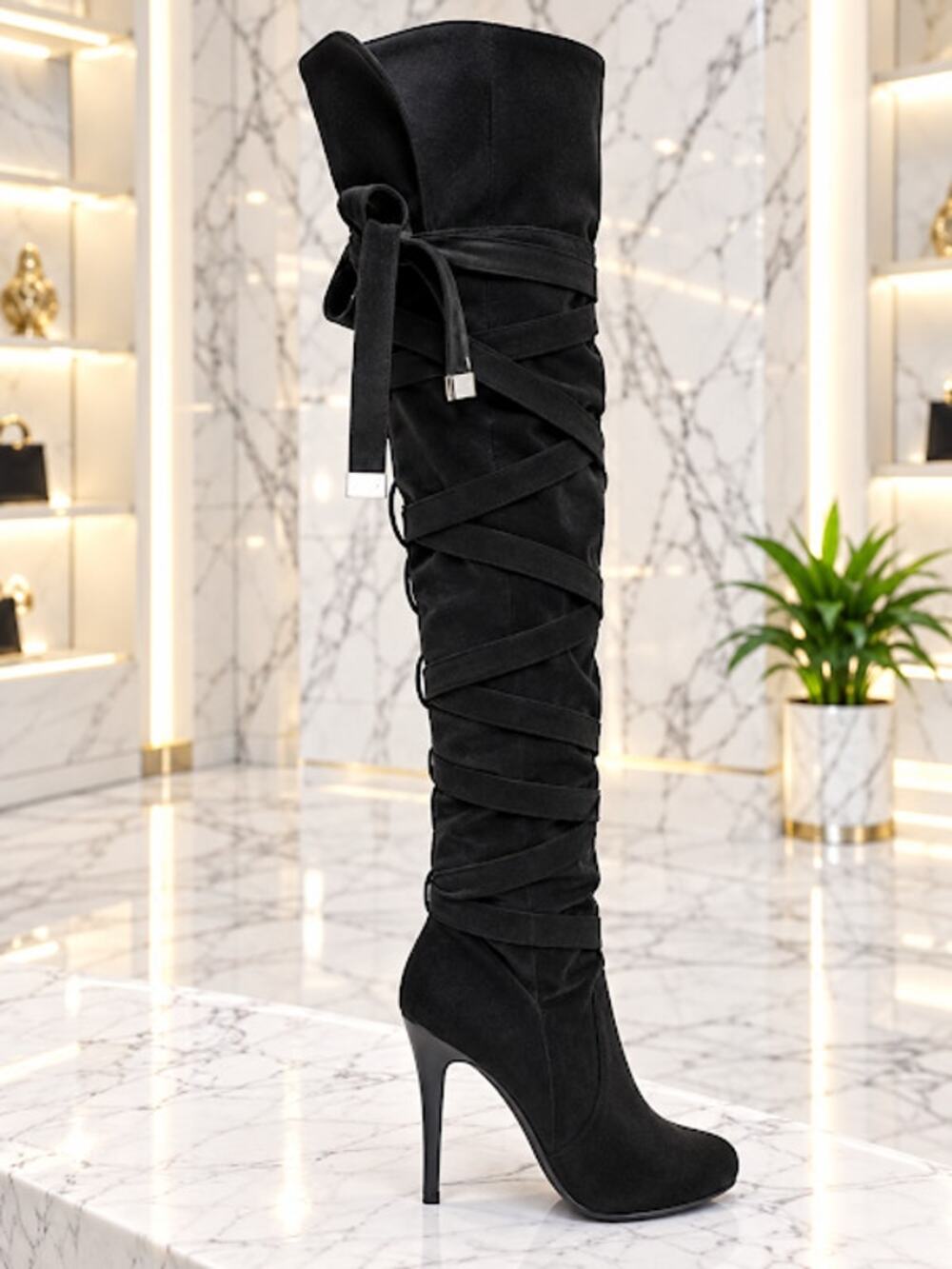 Suede Wrapped Boots